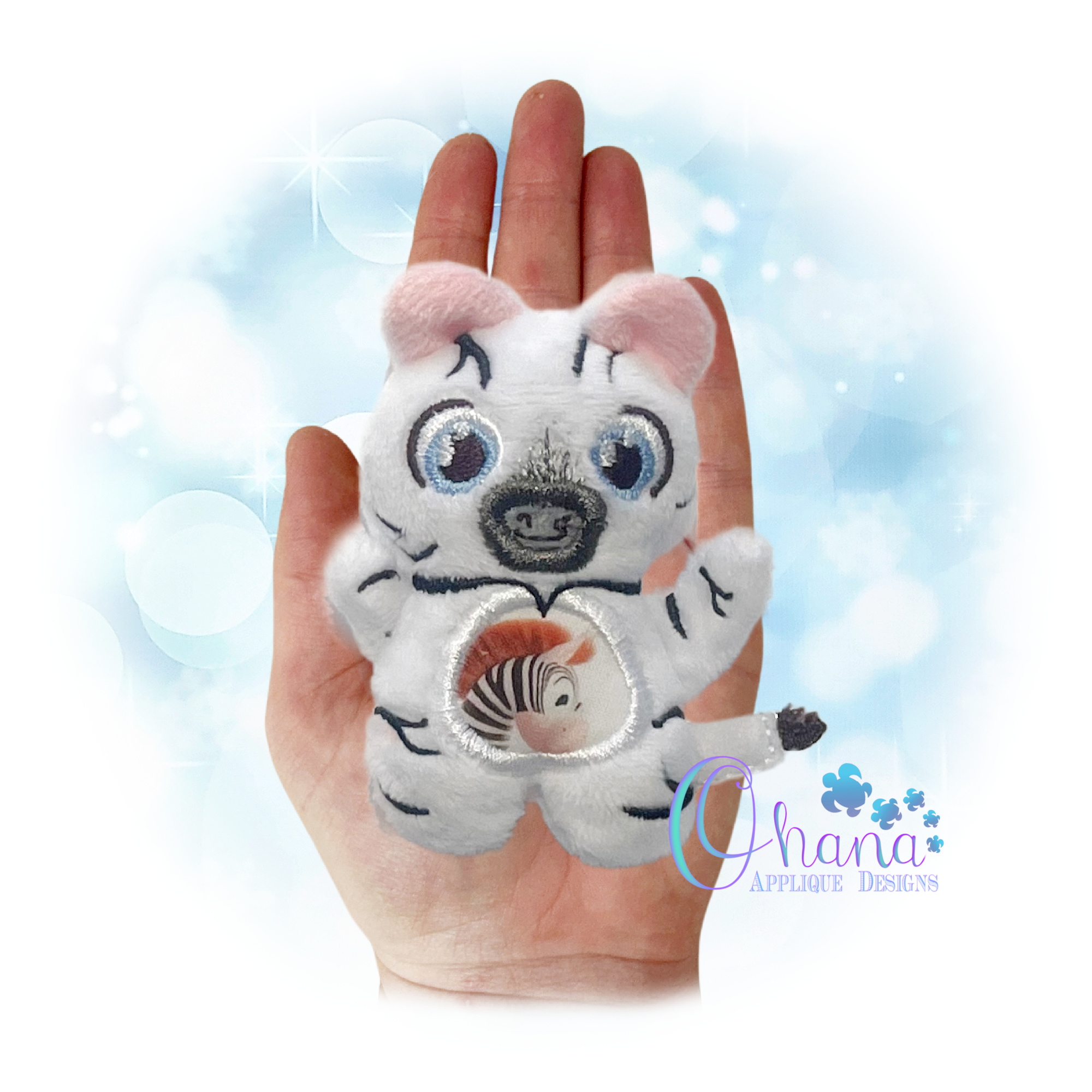 OAD 2512 Huggable Zebra Stuffie 2000 SL Huggable Zebra Stuffie Embroidery