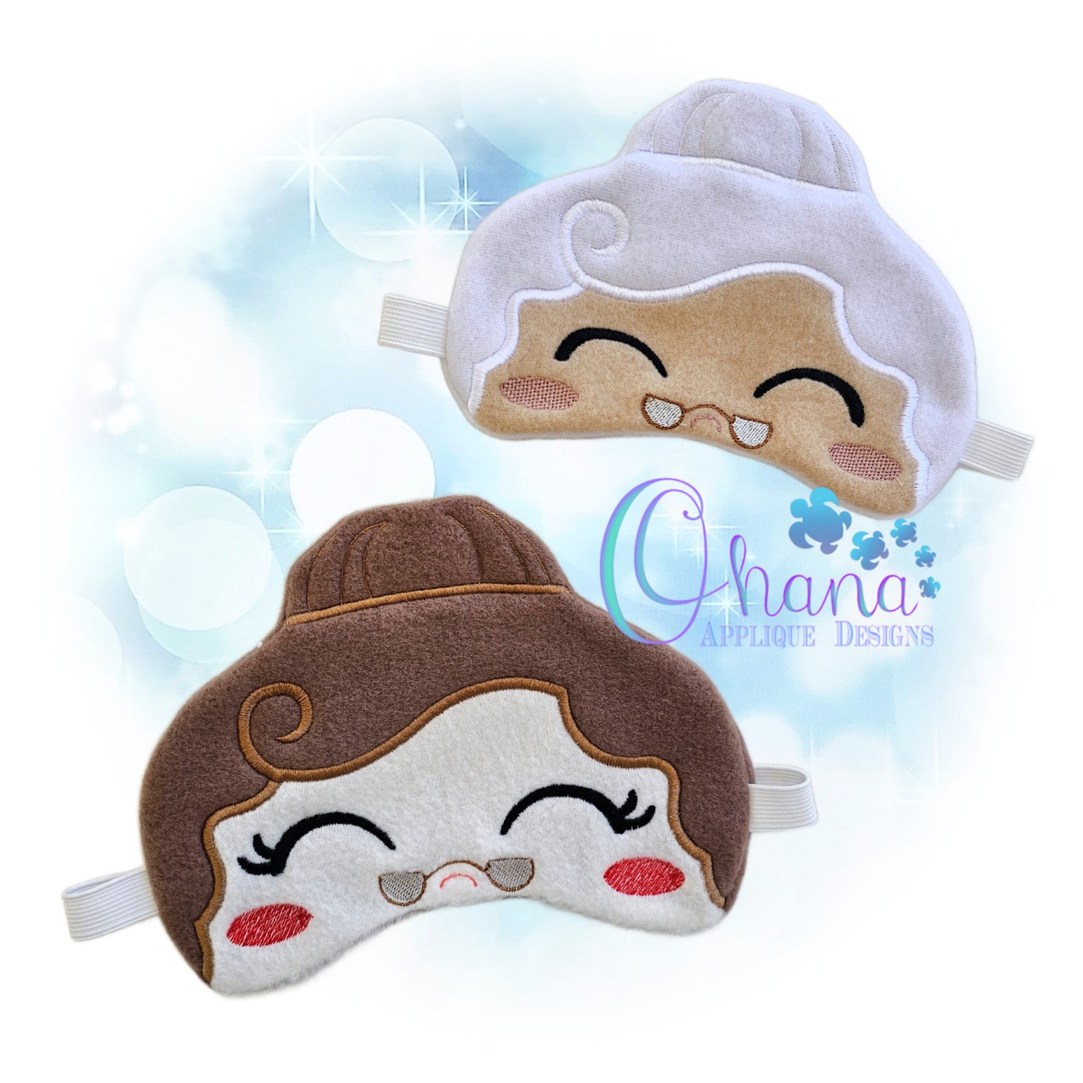 OAD 2512 Mrs Claus SM 2000 RK Mrs Claus Sleep Mask Embroidery