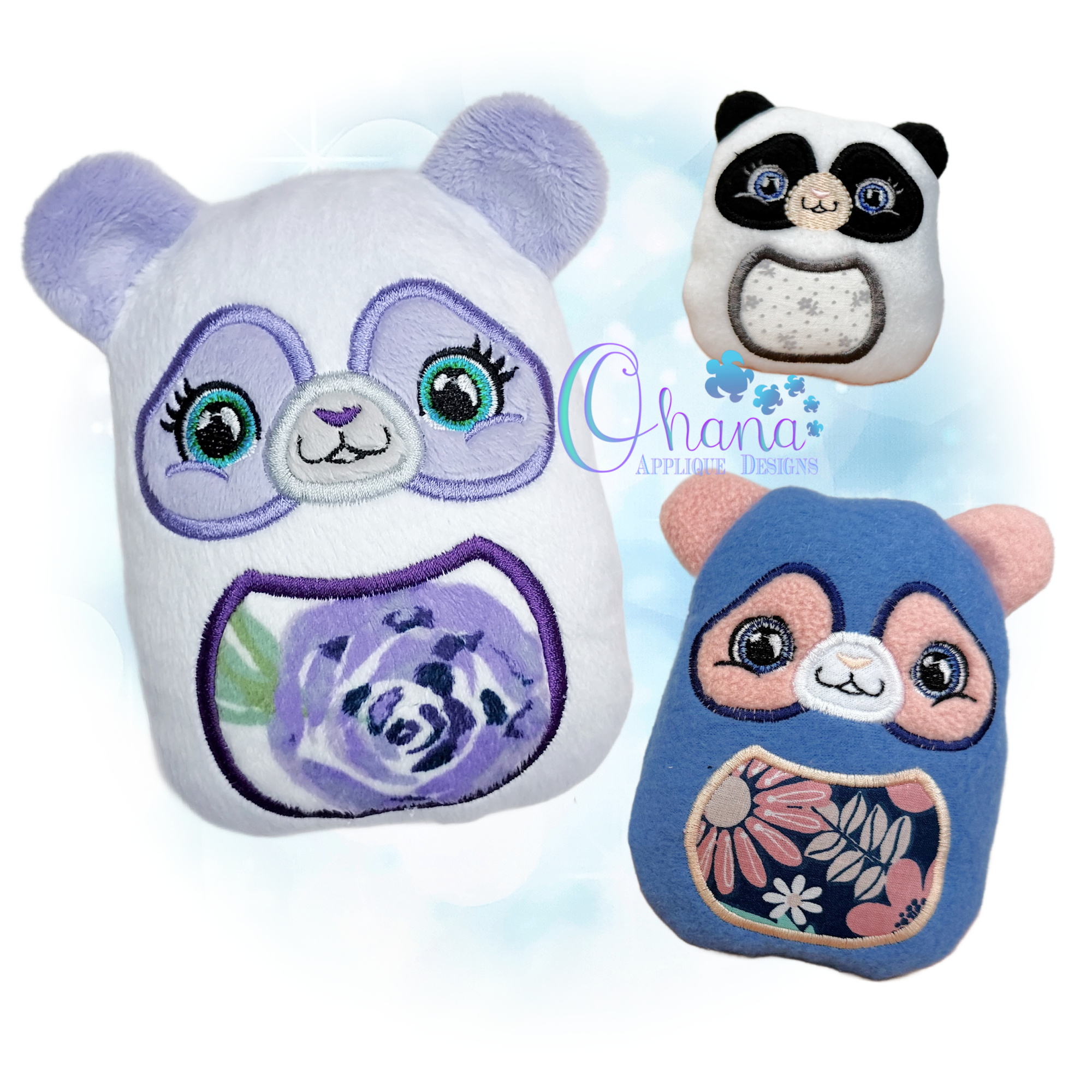 OAD 2512 Panda Egglet 2000 DG EC Panda Egglet Stuffie Embroidery