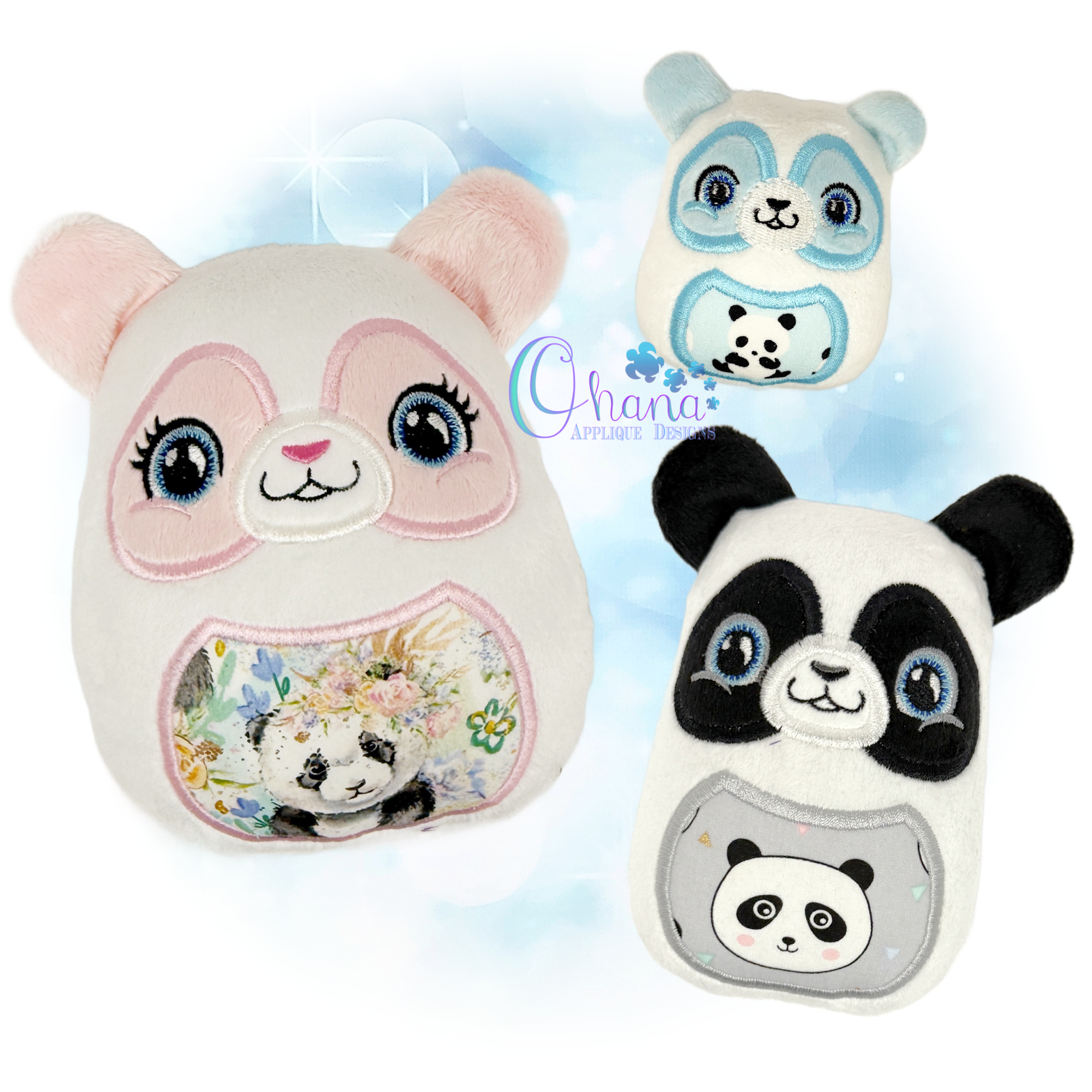 OAD 2512 Panda Egglet 2000 LA copy Panda Egglet Stuffie Embroidery