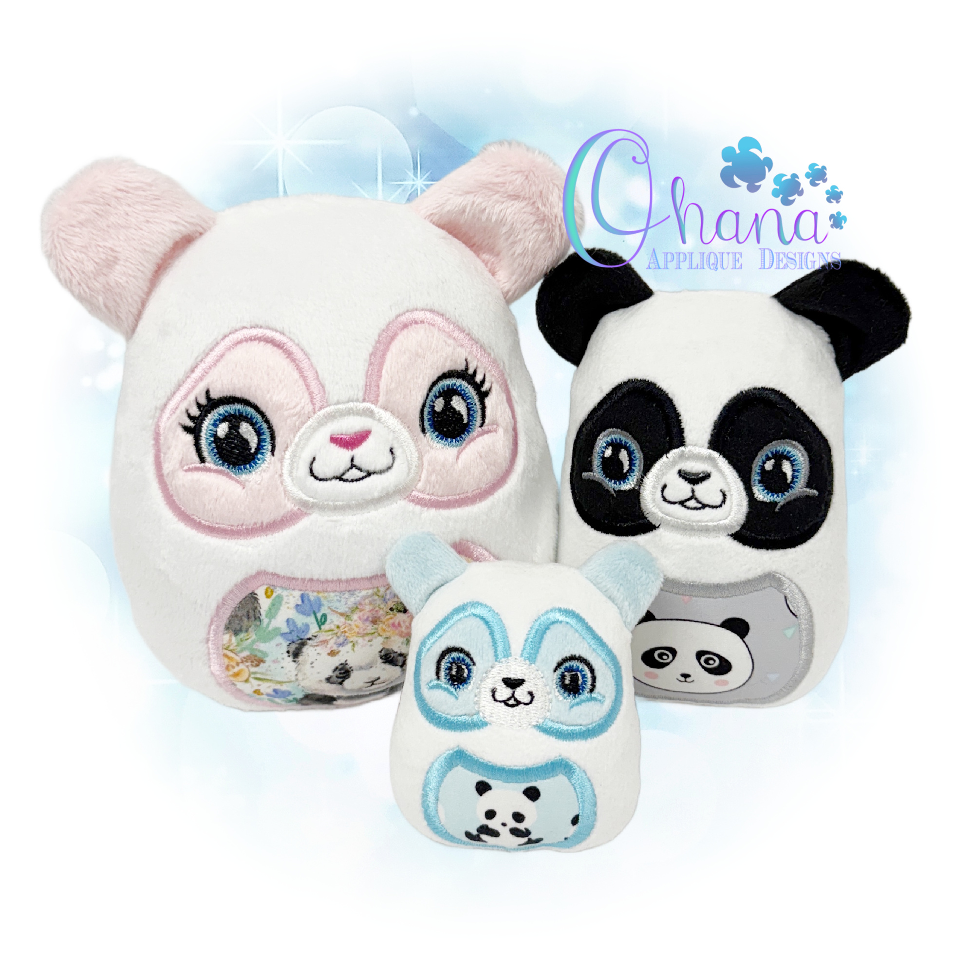 OAD 2512 Panda Egglet 2000 LA Panda Egglet Stuffie Embroidery
