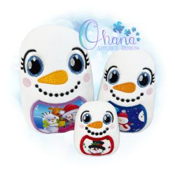 Snowman Egglet Stuffie Embroidery