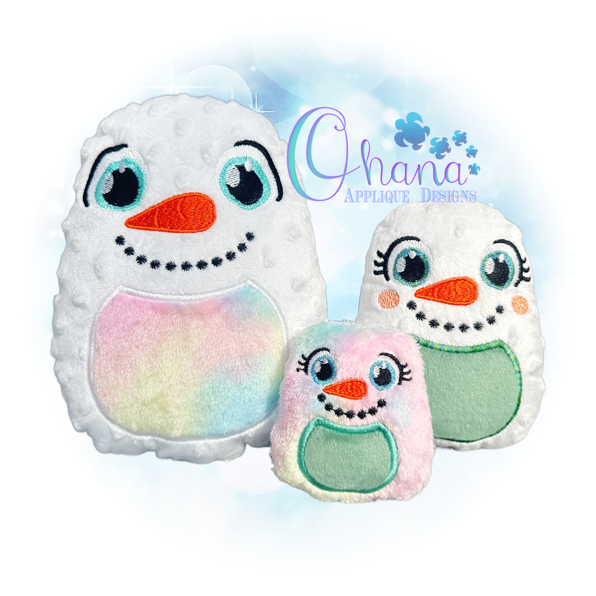 Snowman Egglet Stuffie Embroidery