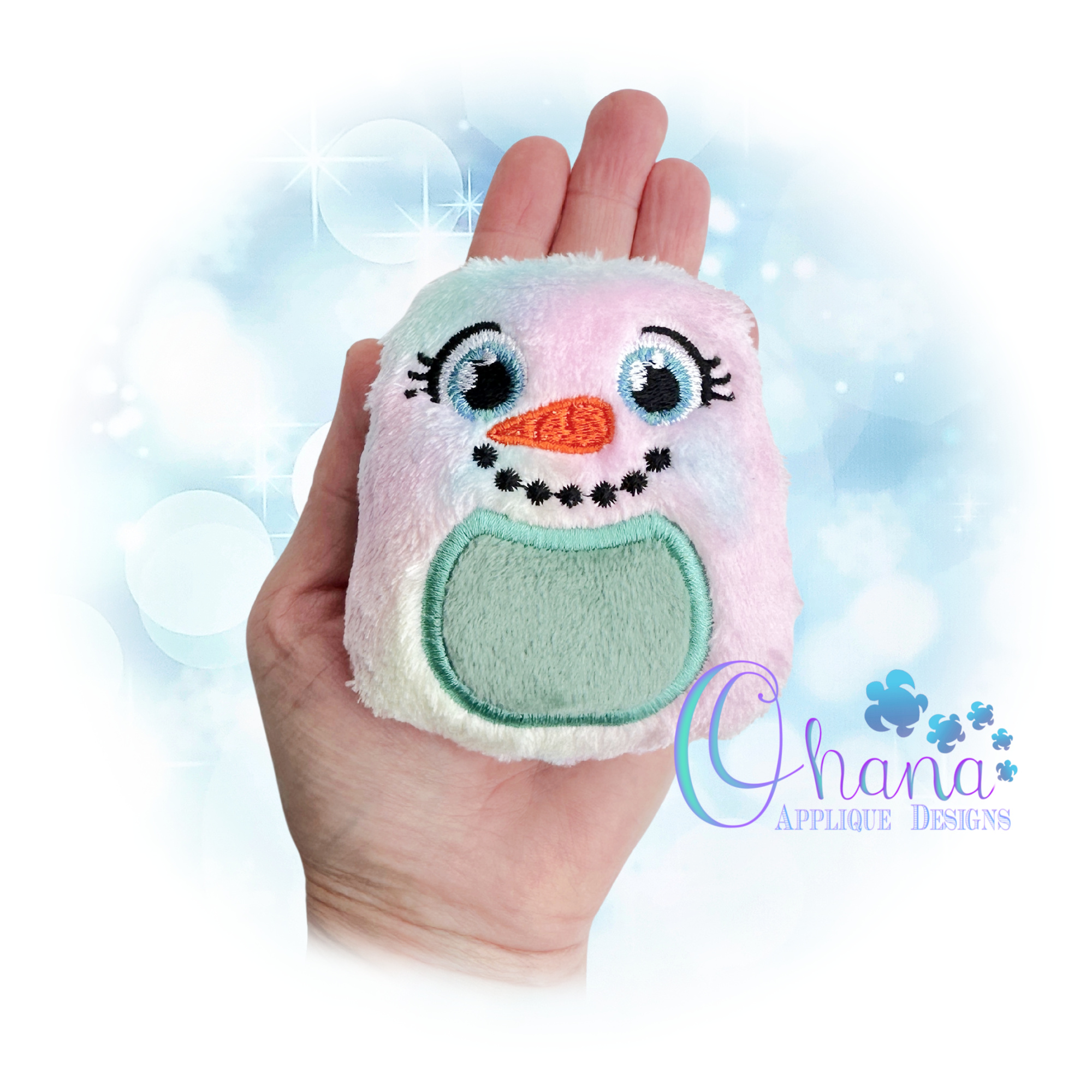 Snowman Egglet Stuffie Embroidery