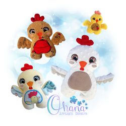 Huggable Chicken Stuffie Embroidery