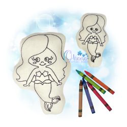 Mermaid Coloring Stuffie Embroidery