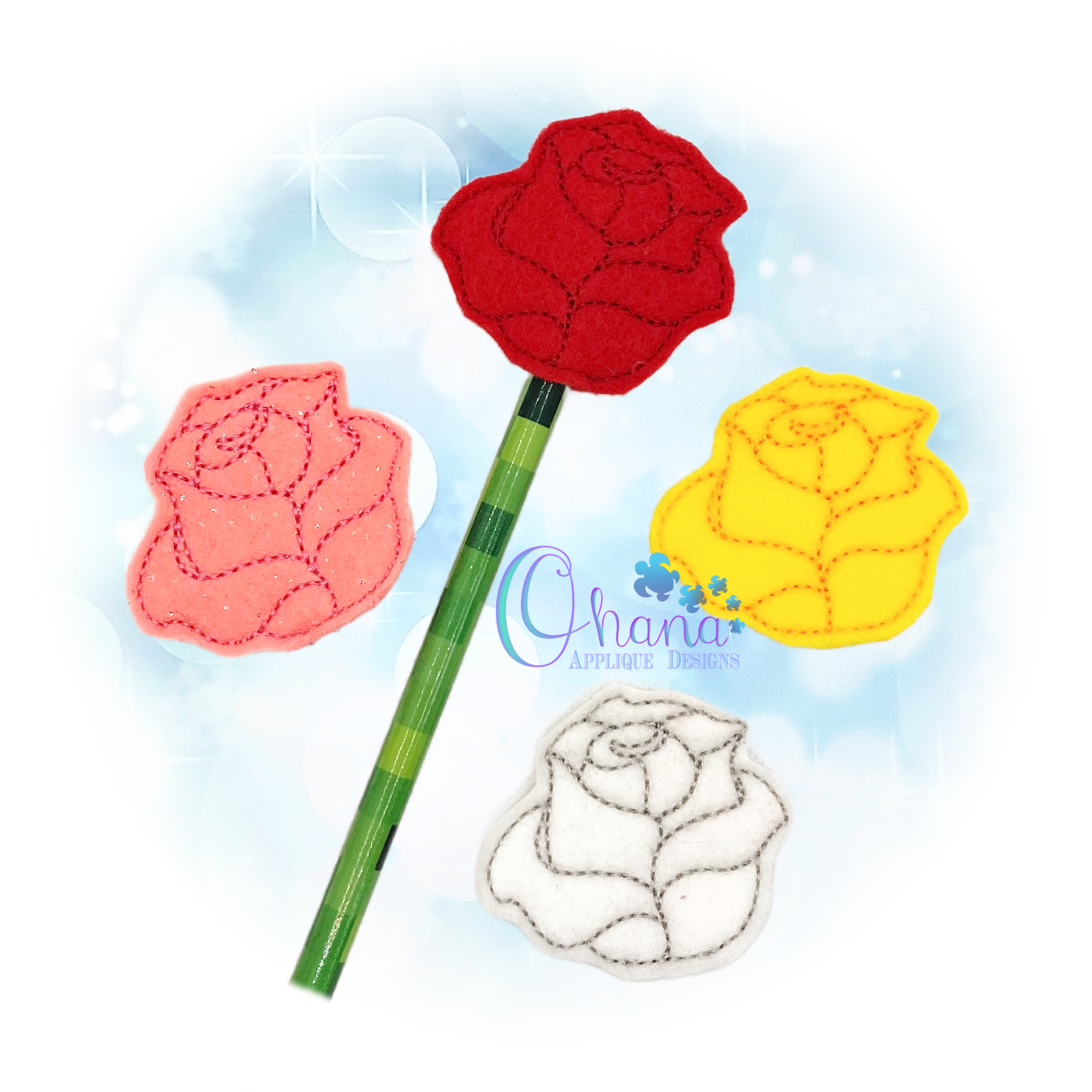 OAD 2601 Rose PT 2000 DM Rose Pencil Topper Embroidery