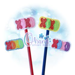 XOXO Pencil Topper Embroidery