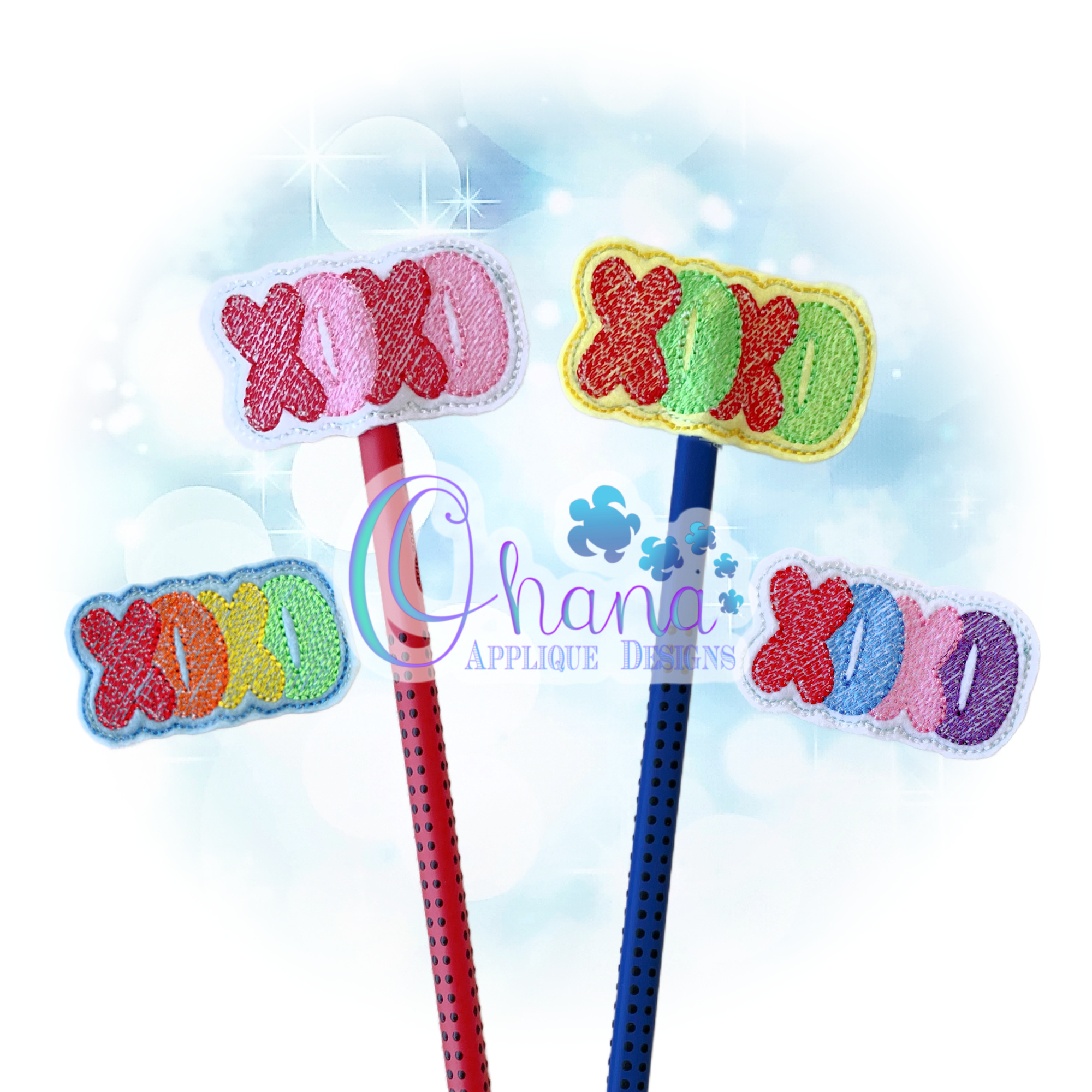 OAD 2601 XOXO PT 2000 AK XOXO Pencil Topper Embroidery