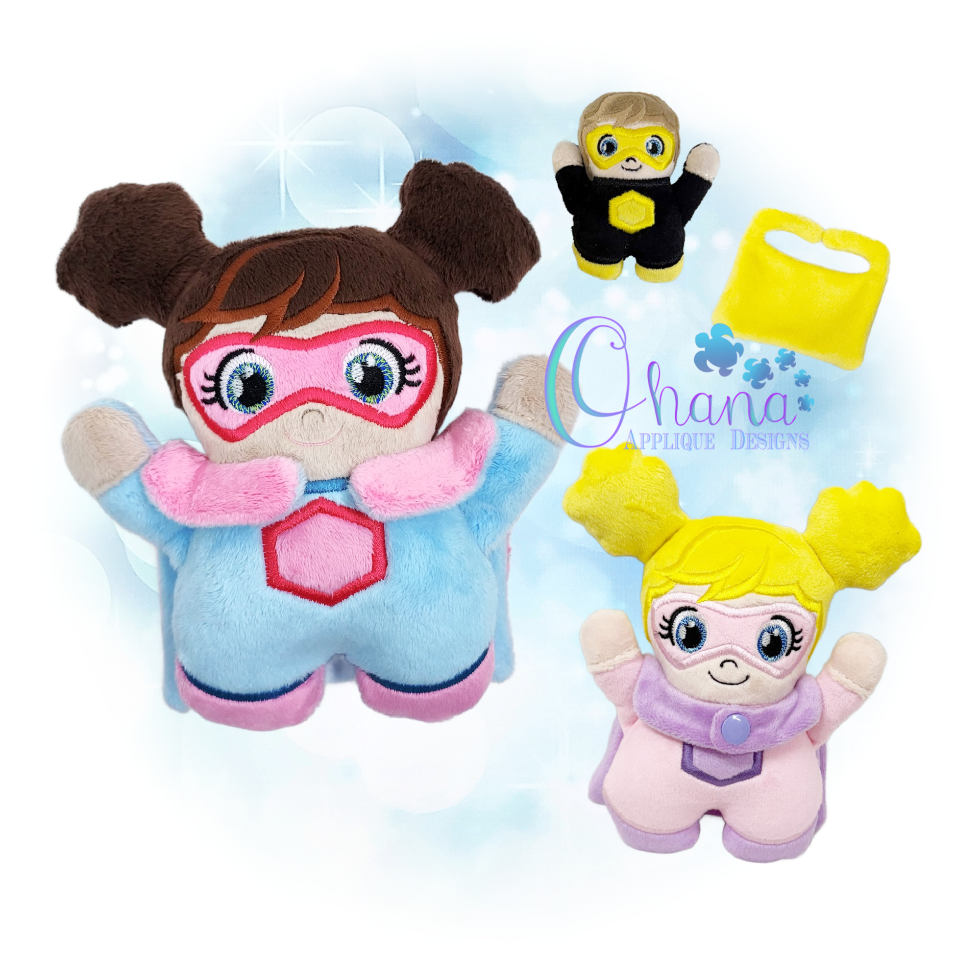 Huggable Super Hero Stuffie Embroidery