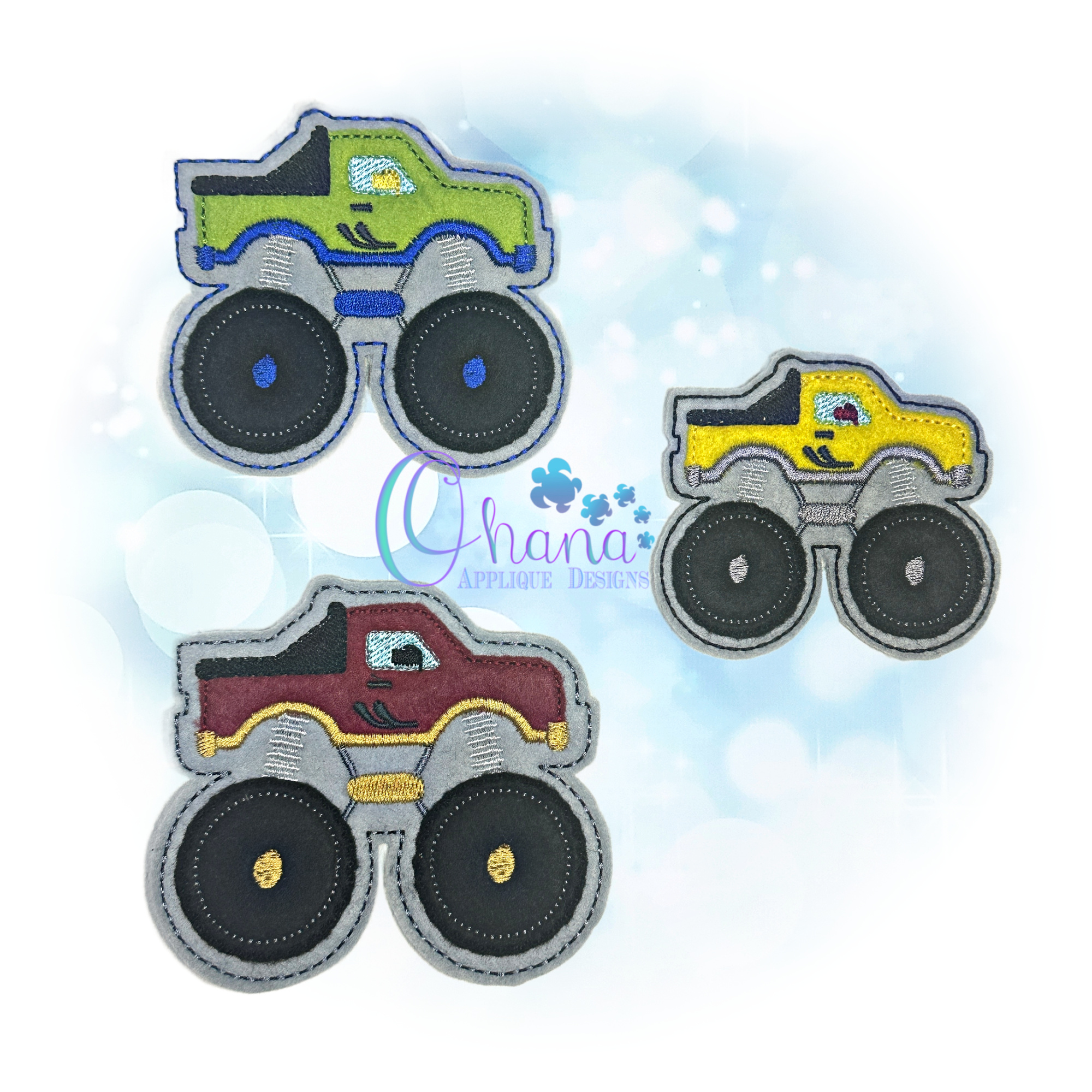 OAD 2512 Monstertruck OS Feltie 2000 MD Monster Truck Oversized Feltie Embroidery