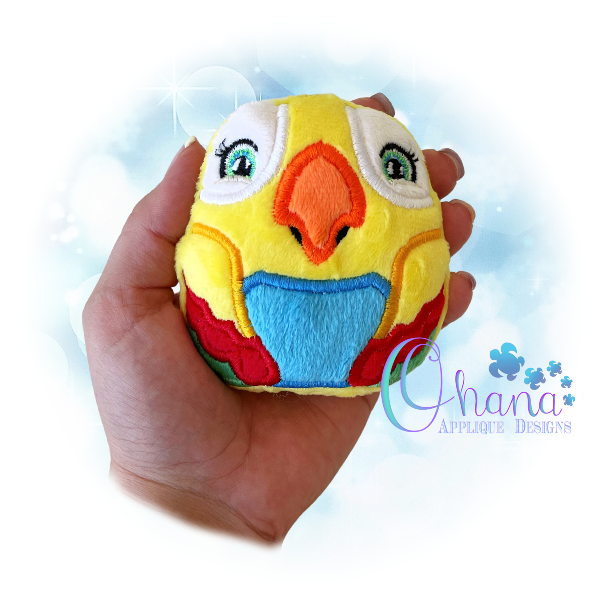 Parrot Egglet Stuffie Embroidery