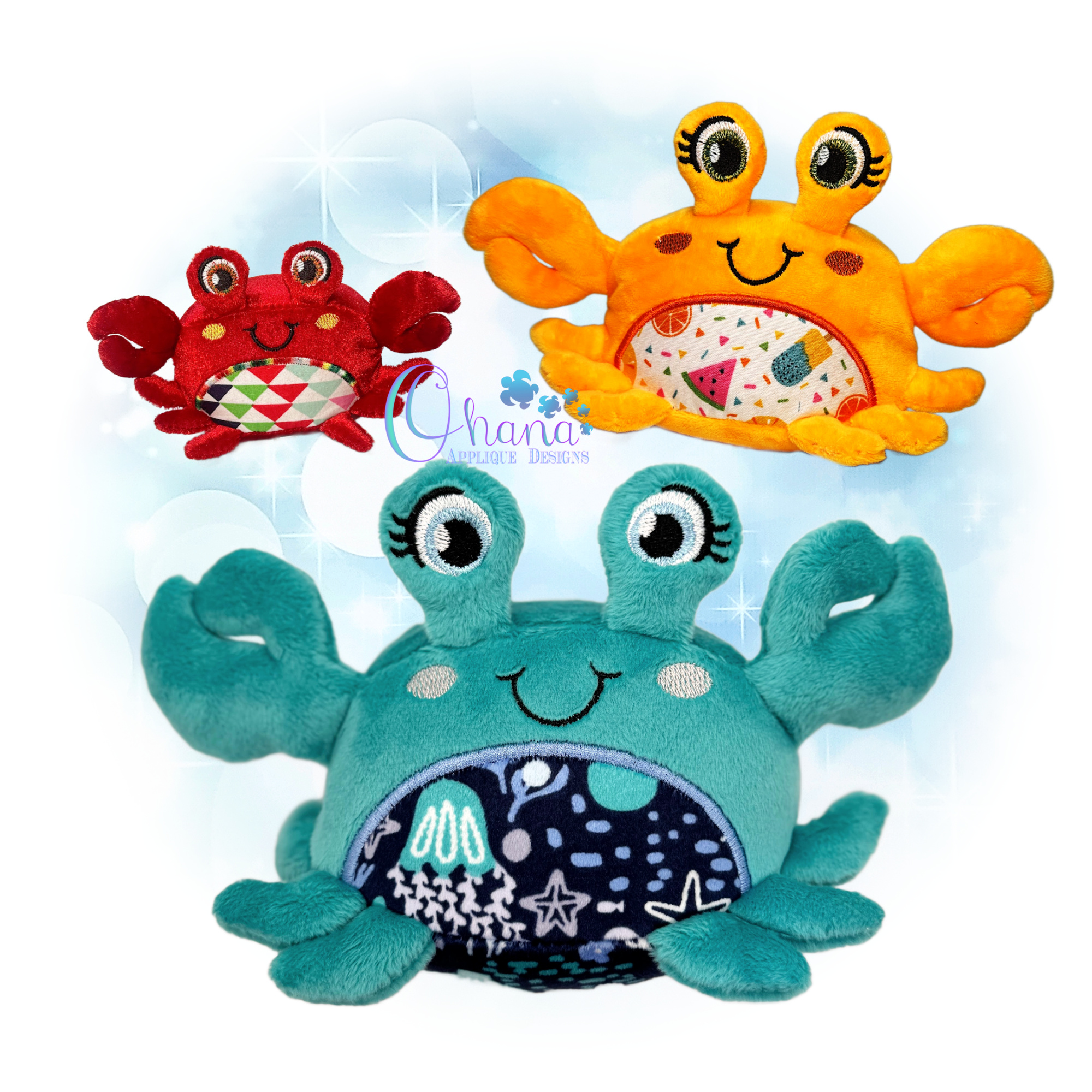 OAD 2602 Ball Crab Stuffie 2000 MD RK Crab Ball Stuffie Embroidery