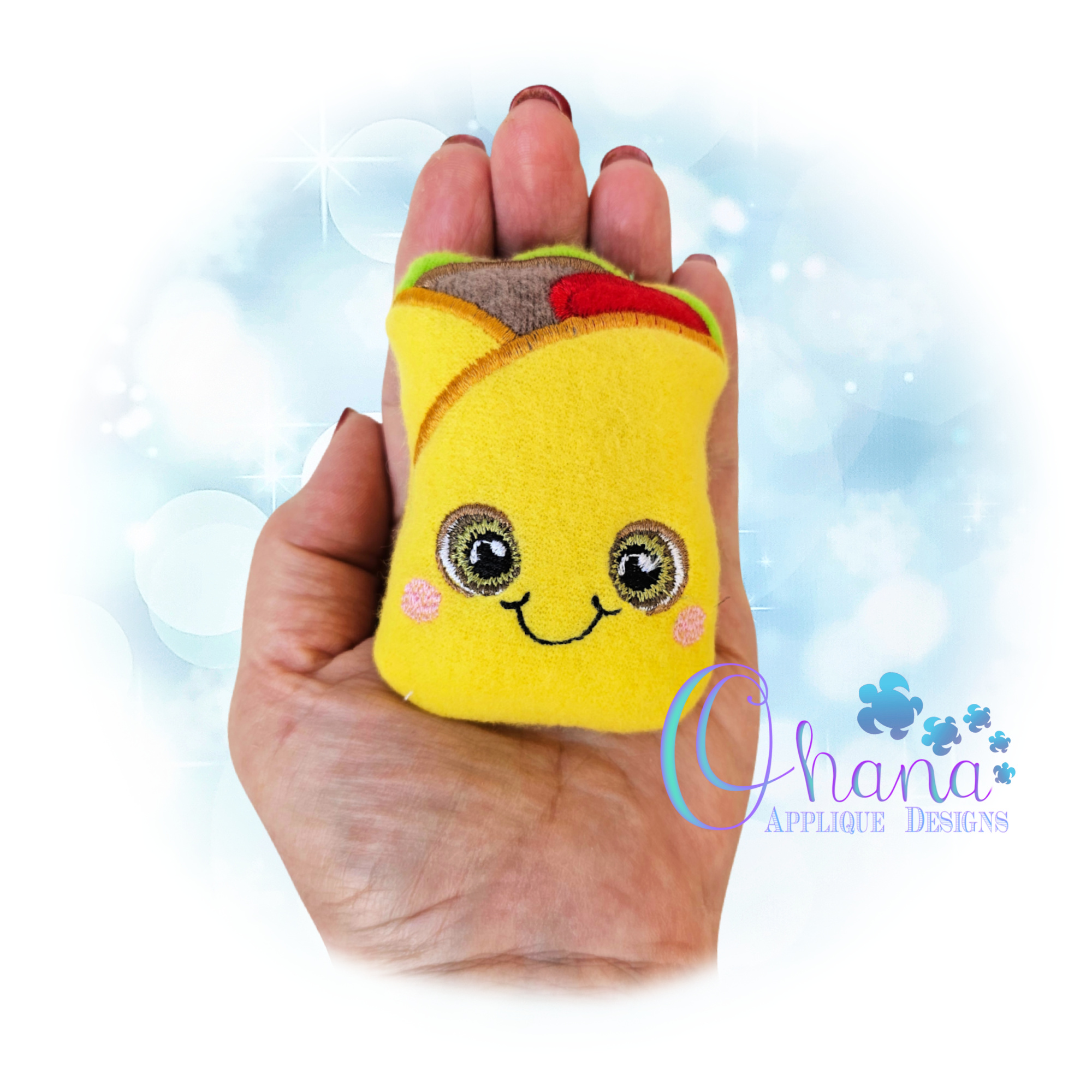 Burrito Stuffie Embroidery Design