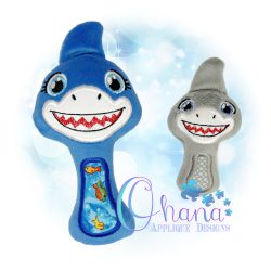 Huggable Shark Rattle Embroidery