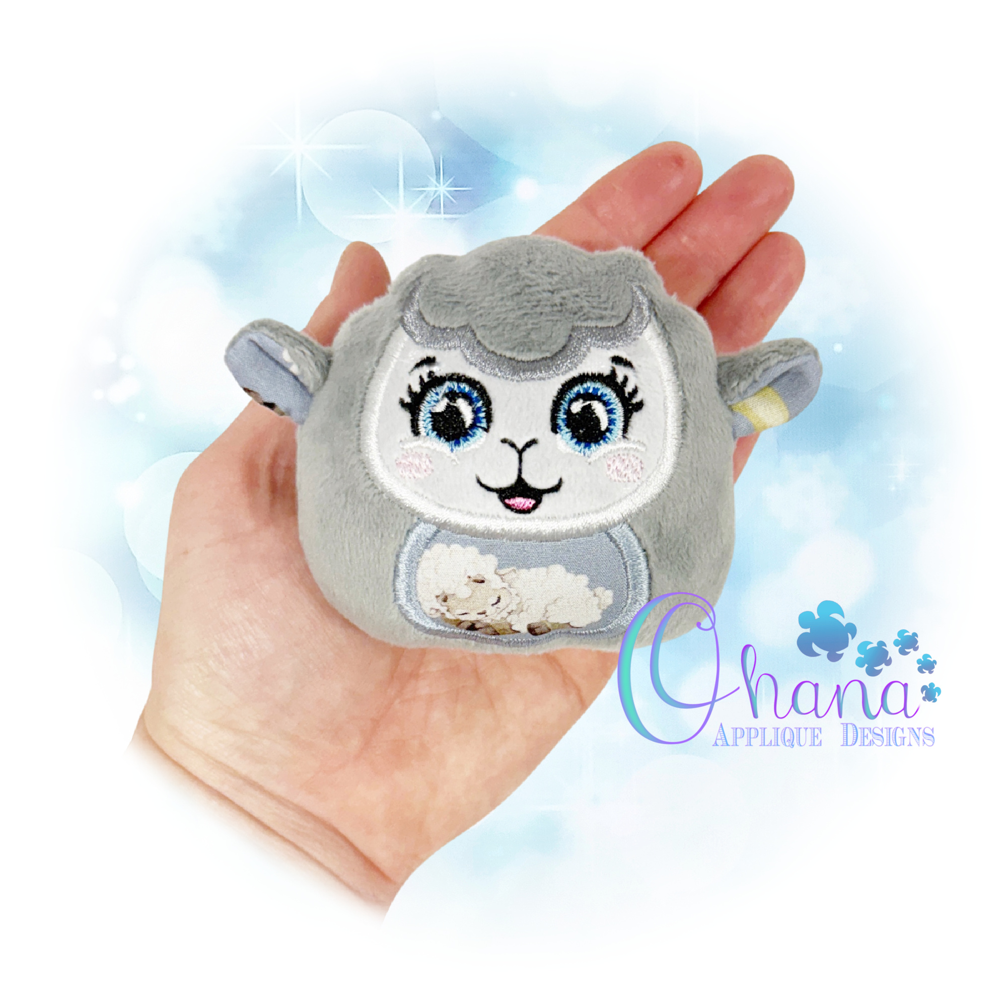 Lamb Egglet Stuffie Embroidery
