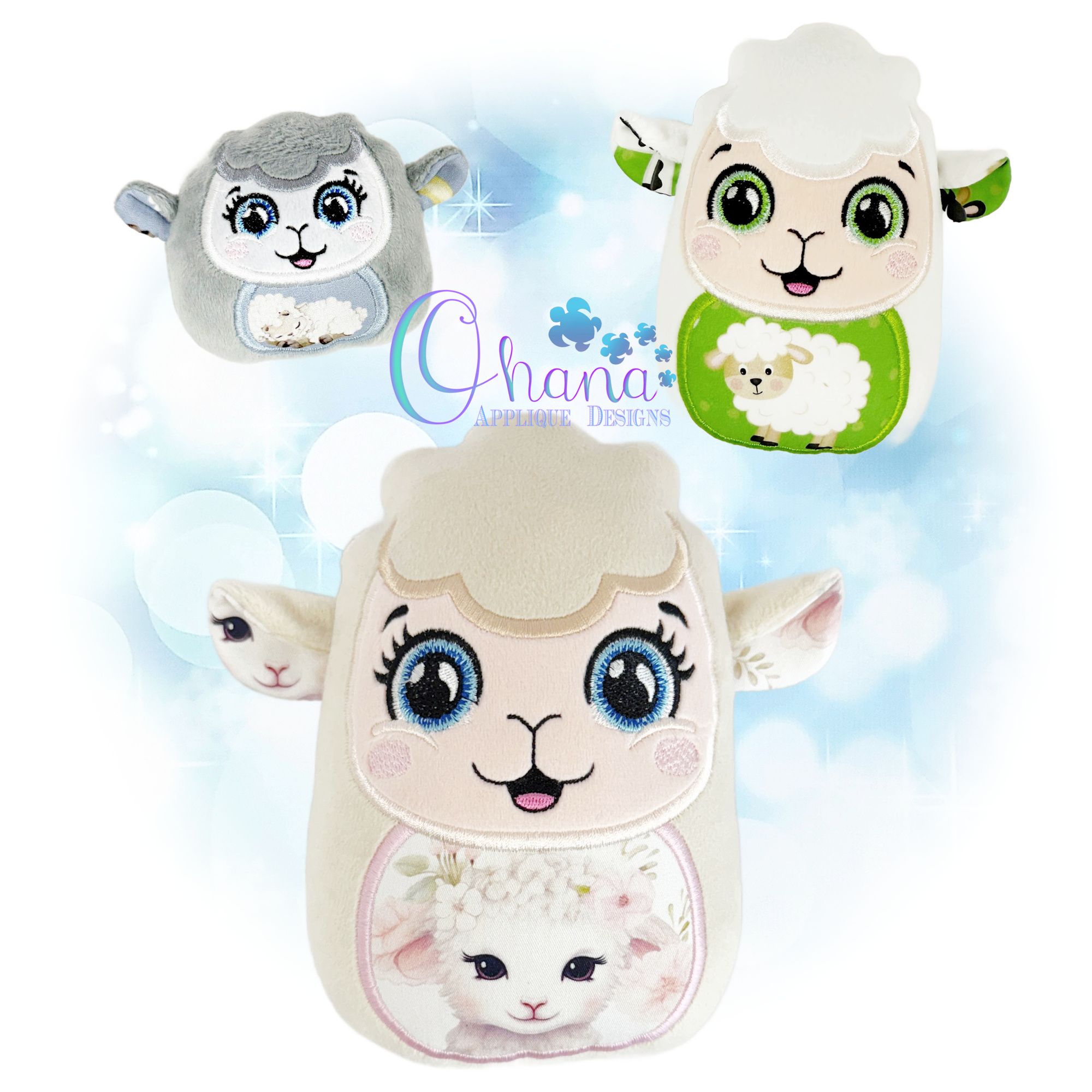 Lamb Egglet Stuffie Embroidery