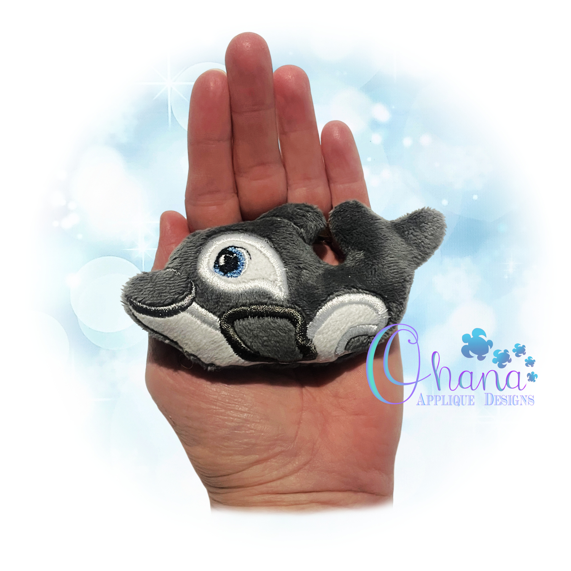 Opal Orca Stuffie Embroidery