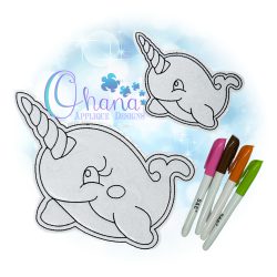 Rainbow Narwhal Flat Color
