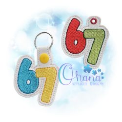 Six Seven Numbers Key Chain
