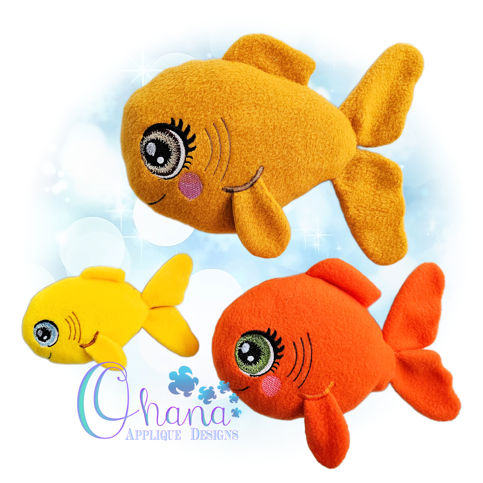 OAD 2602 Gladys Goldfish Stuffie 2000 RK Gladys Goldfish Stuffie Embroidery