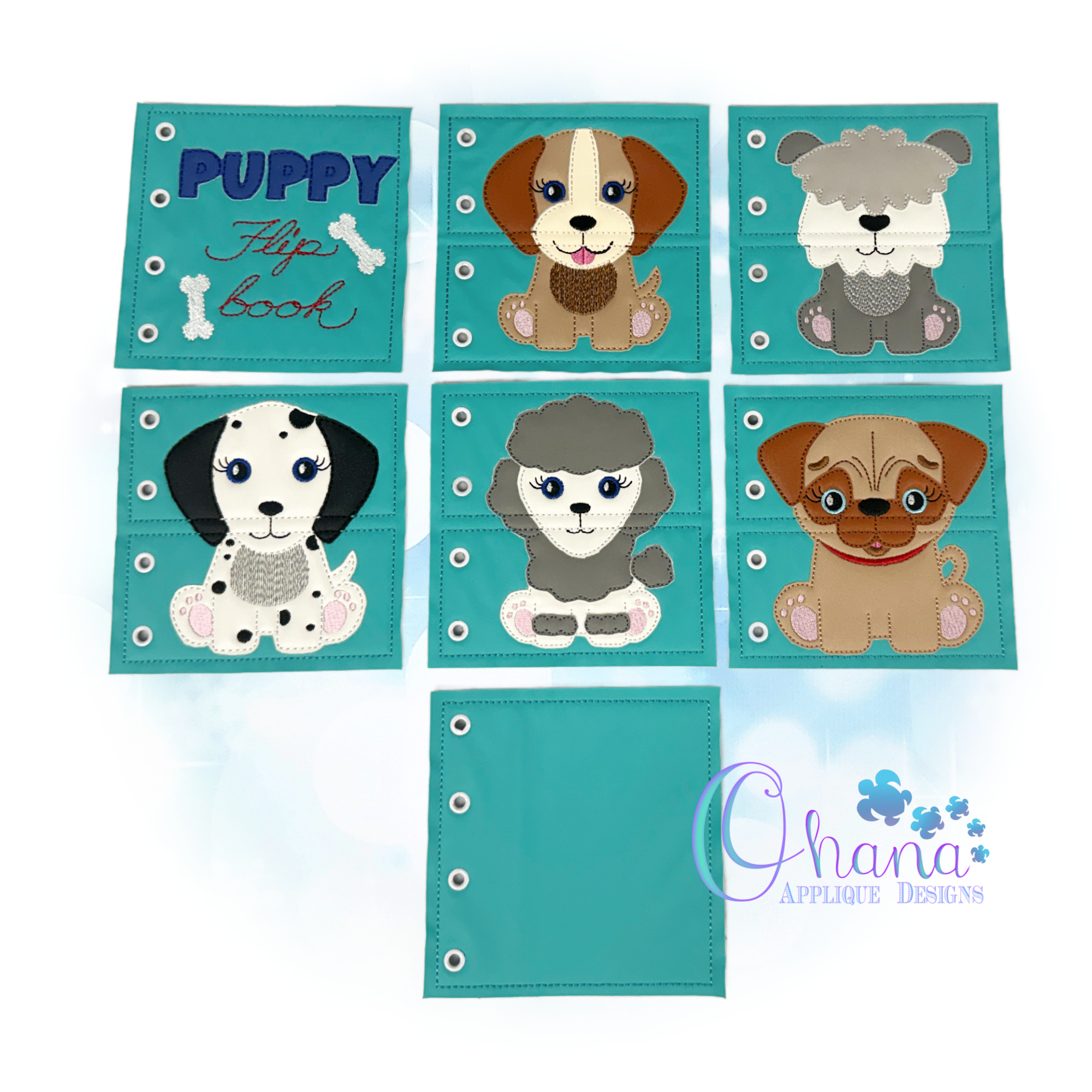 OAD 2602 Puppy FB 2000 LA copy Puppy Flip Book Embroidery