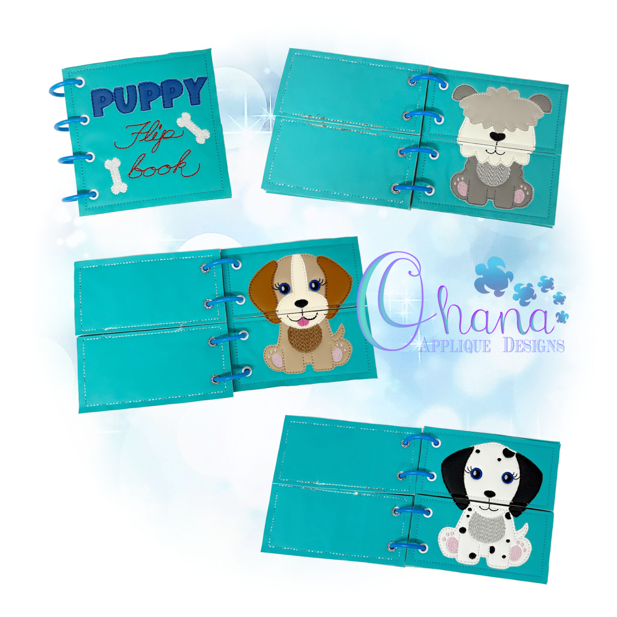 OAD 2602 Puppy FB 2000 LA Puppy Flip Book Embroidery