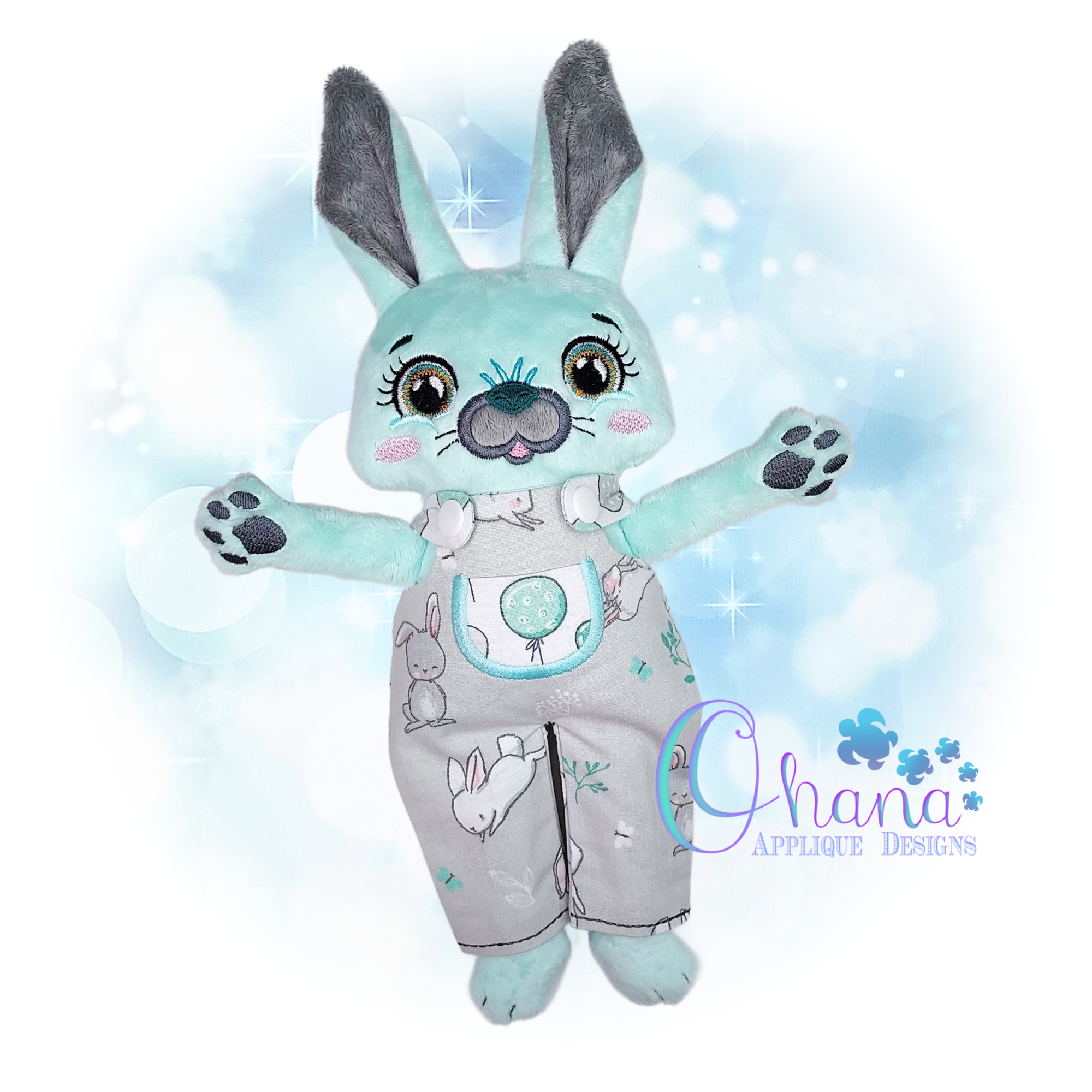 Bunny Dress Up Doll and Overalls Outfit