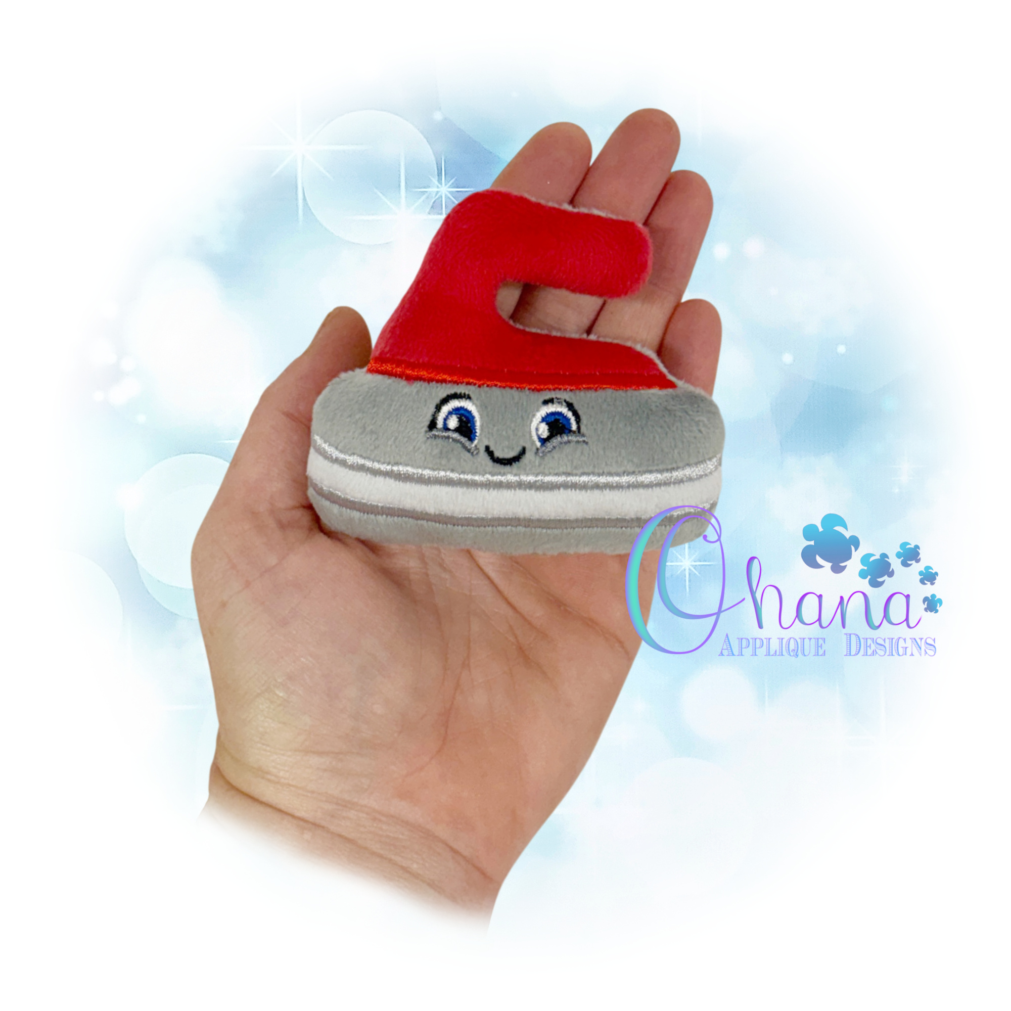 Curling Stone Stuffie Embroidery