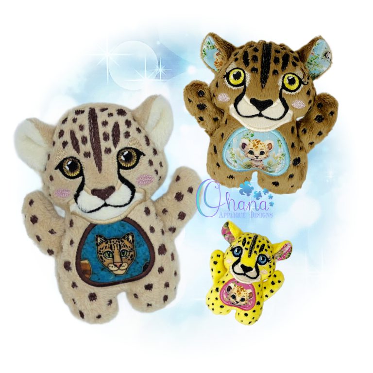 Huggable Cheetah Stuffie Embroidery