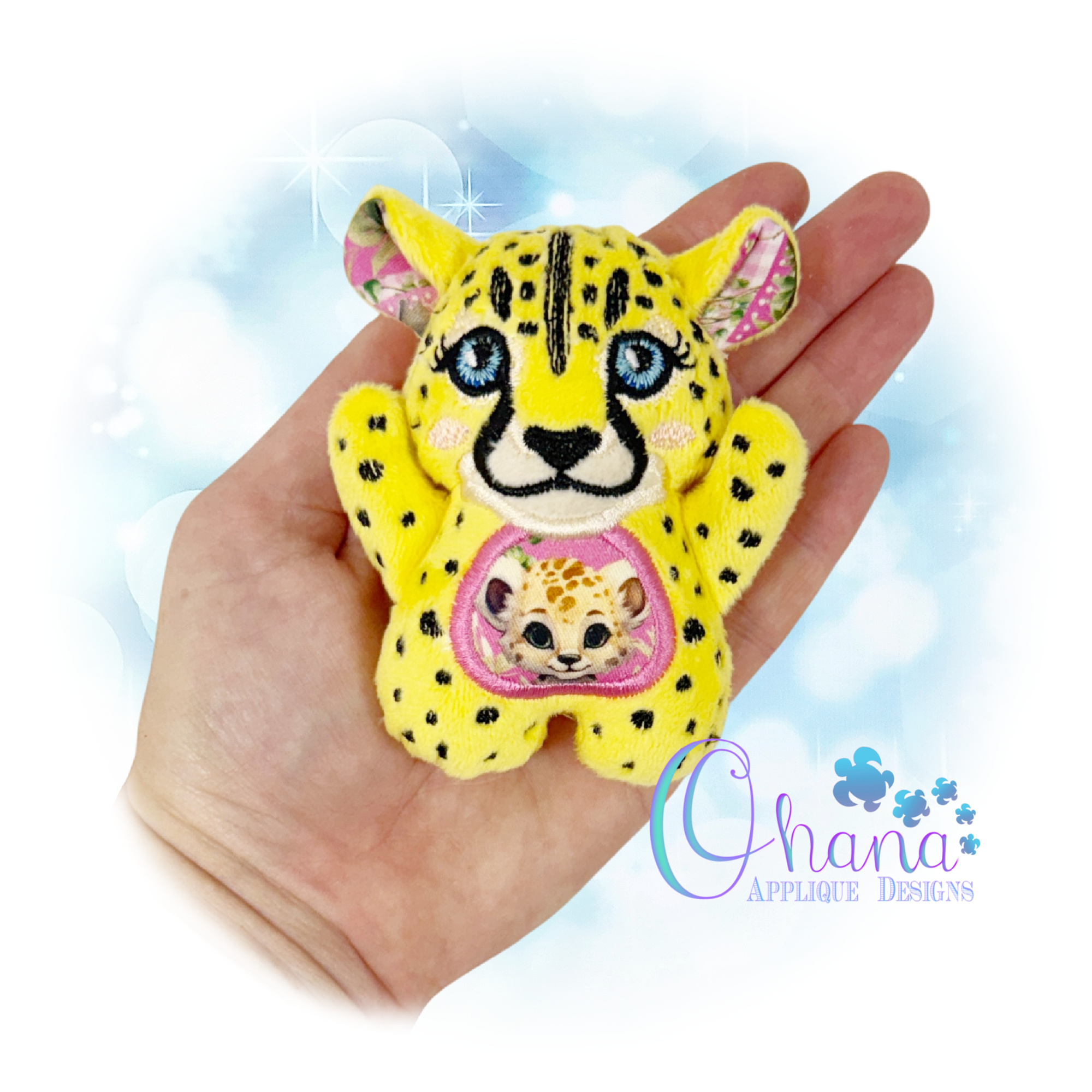 OAD 2603 Huggable Cheetah Stuffie 44 2000 LA Huggable Cheetah Stuffie Embroidery