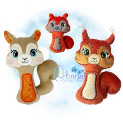 Squirrel Rattle Embroidery Design