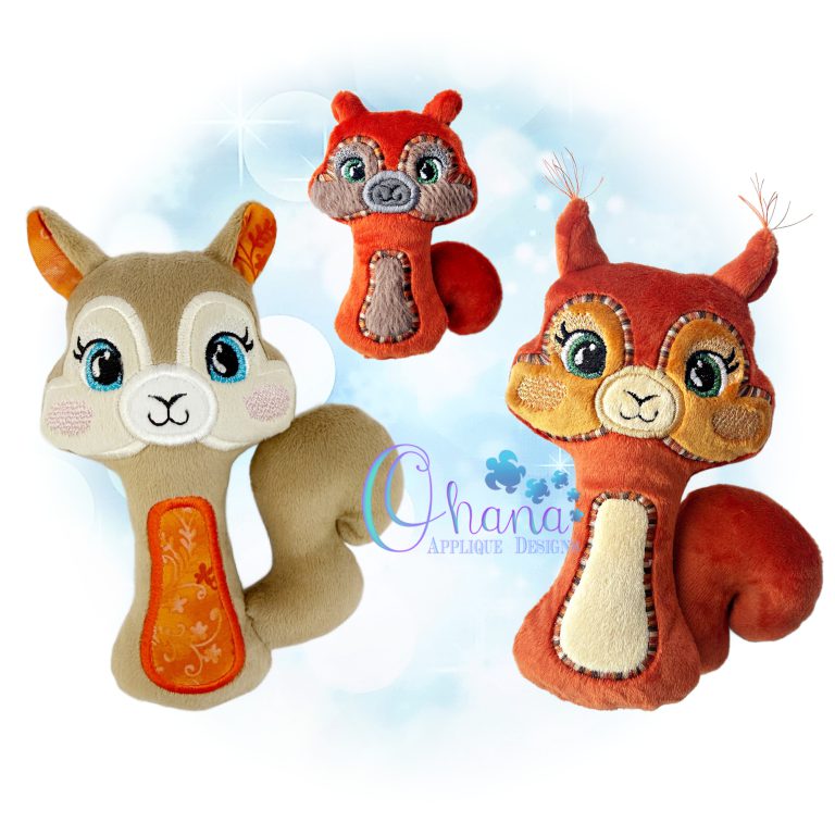Squirrel Rattle Embroidery Design