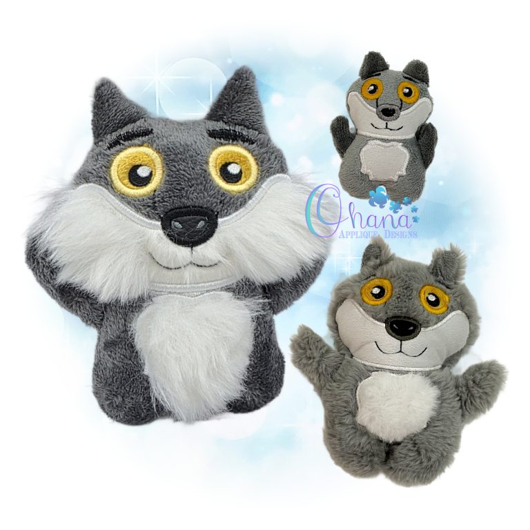 Huggable Wolf Stuffie Embroidery