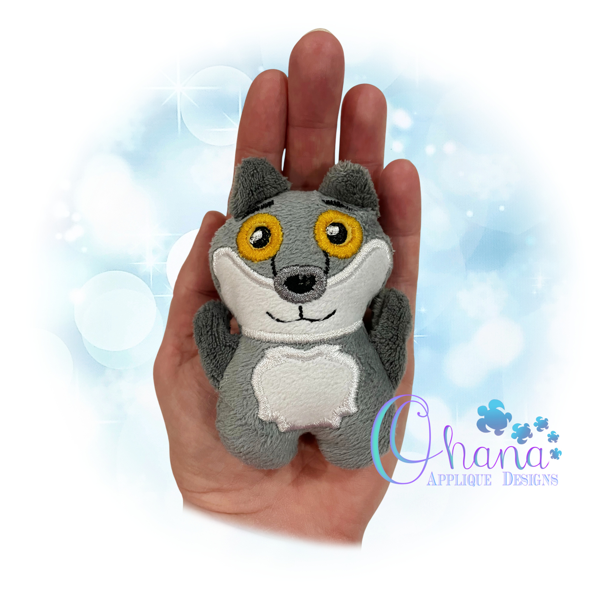 Huggable Wolf Stuffie Embroidery