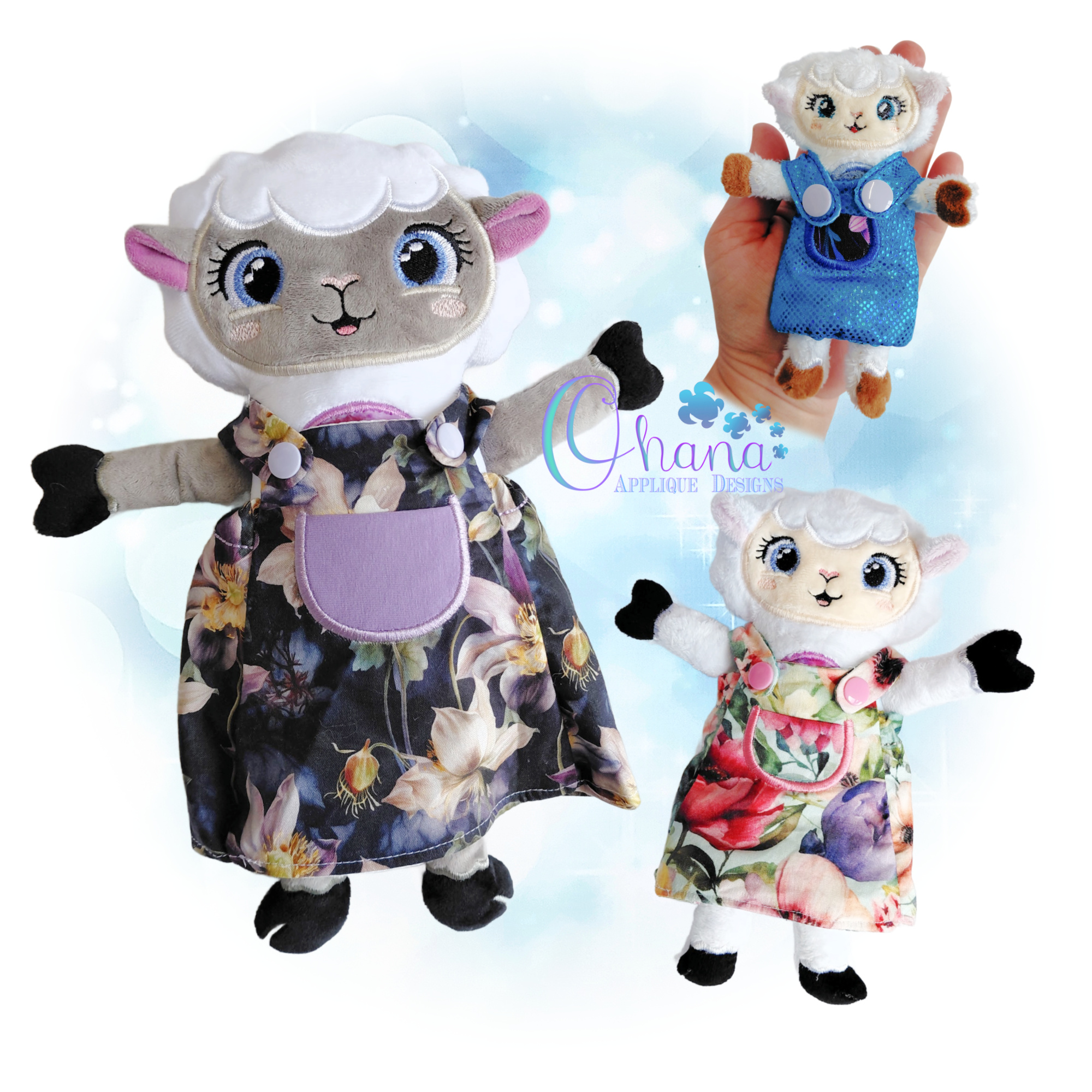 Lamb Dress Up Doll and Overall Dress Outfit
