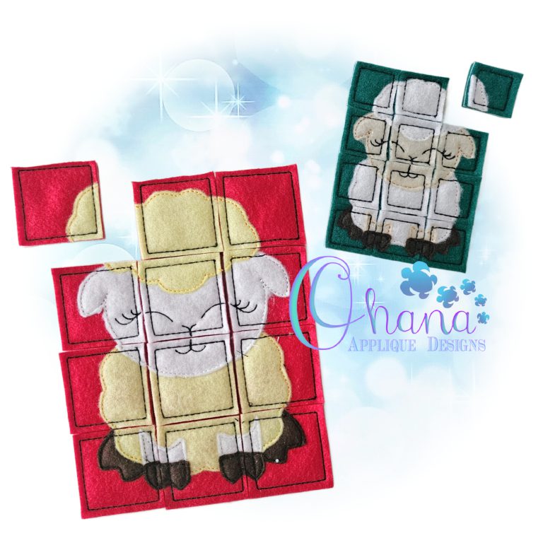 Lamb Puzzle Embroidery Design