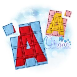Letter A Puzzle Embroidery Design