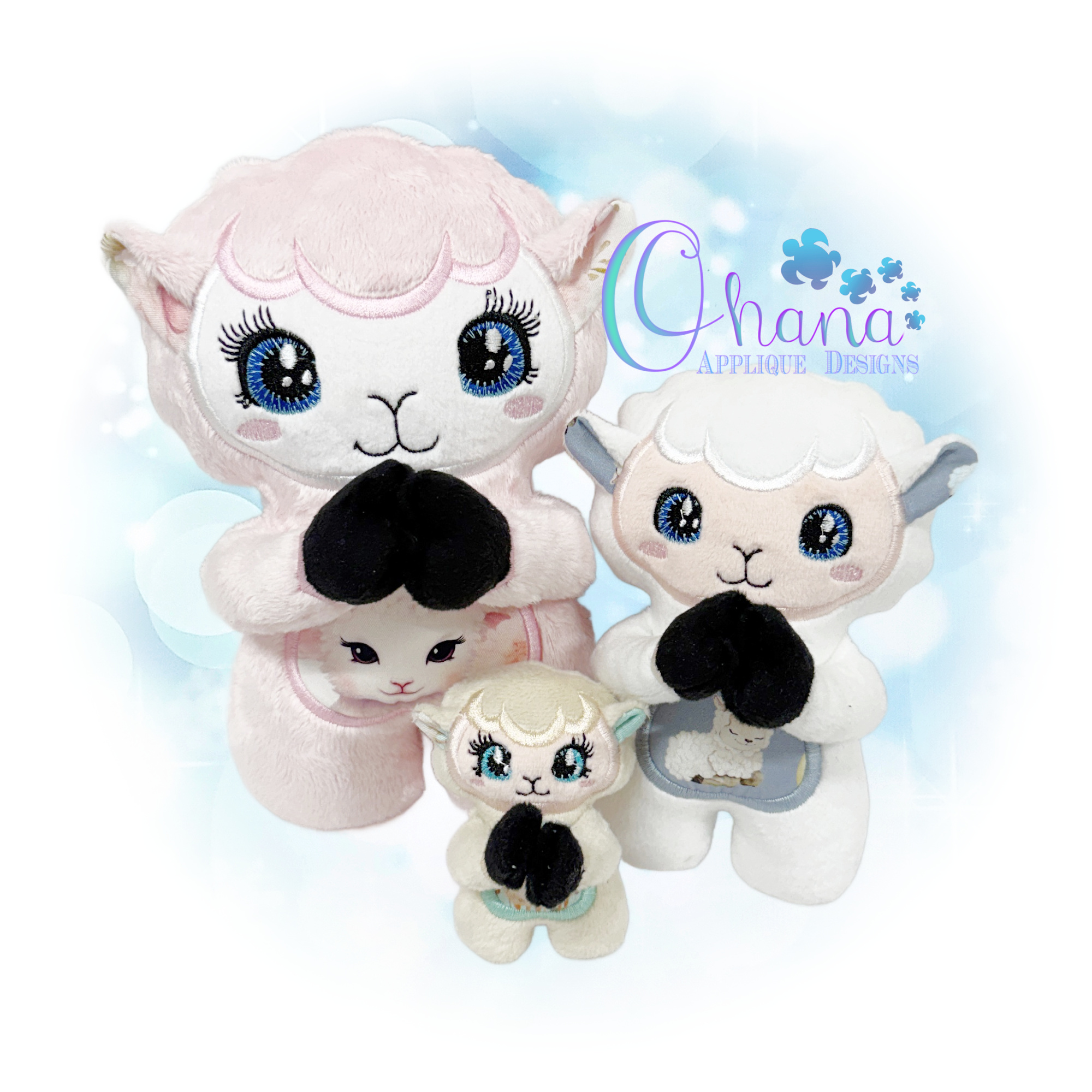 Praying Lamb Stuffie Embroidery