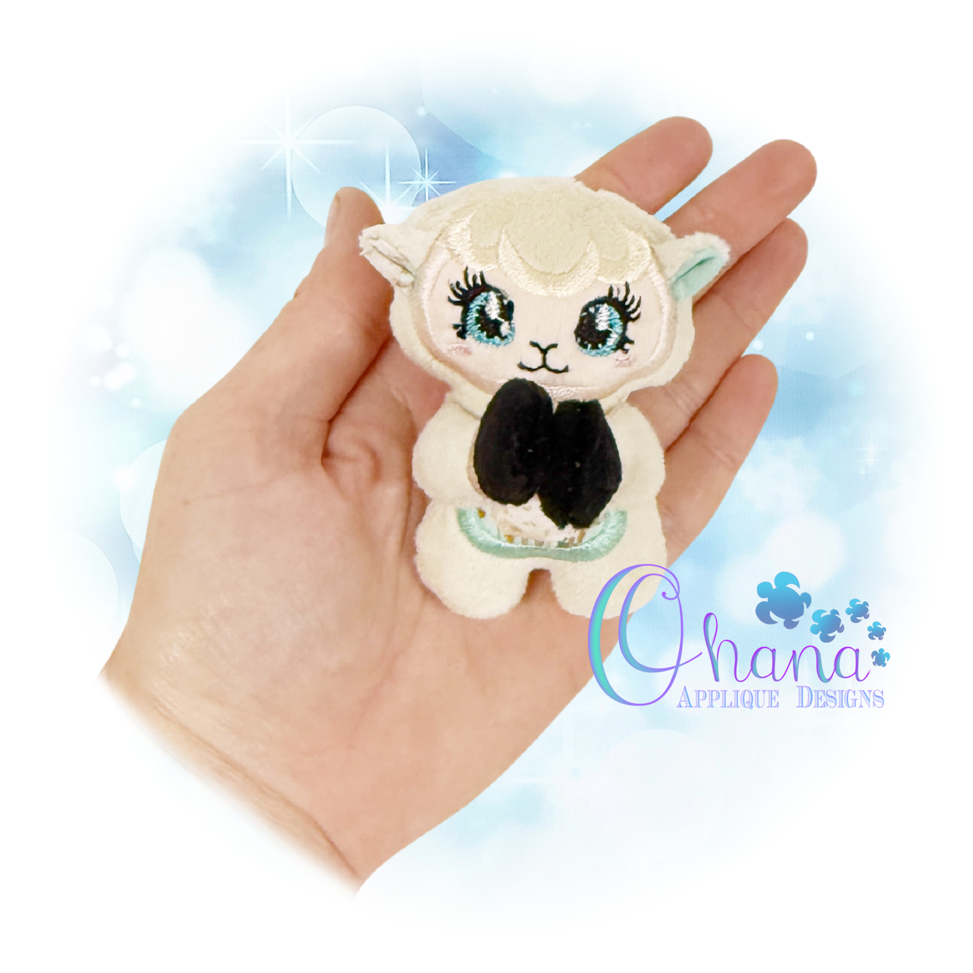 Praying Lamb Stuffie Embroidery