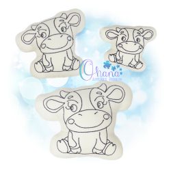 Cow Coloring Stuffie Embroidery