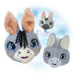 Donkey Pillow Stuffie Embroidery