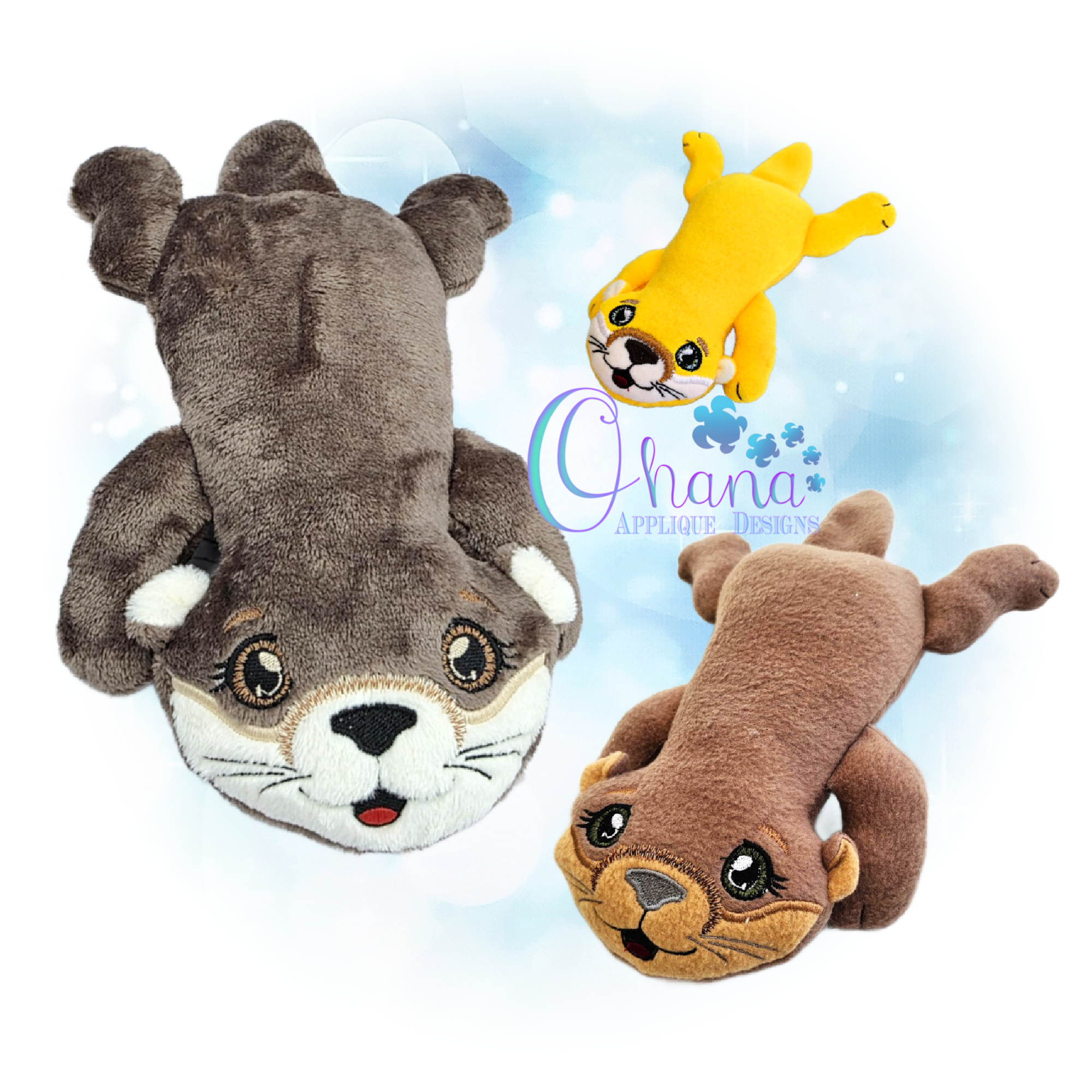 OAD 2604 Floppy Otter Stuffie 2000 RK ME Floppy Otter Stuffie Embroidery