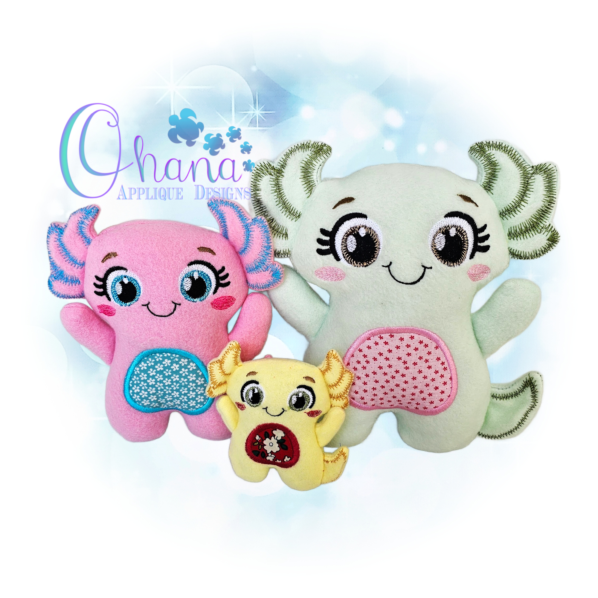 OAD 2604 Huggable Axolotl Stuffie 2000 RK copy 2 Huggable Axolotl Stuffie Embroidery