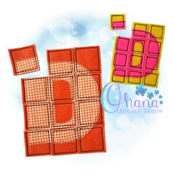 Letter D Puzzle Embroidery Design