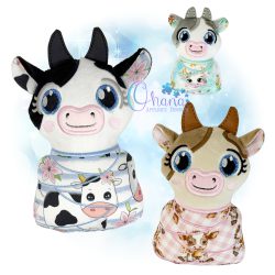 Swaddle Baby Cow Stuffie Embroidery