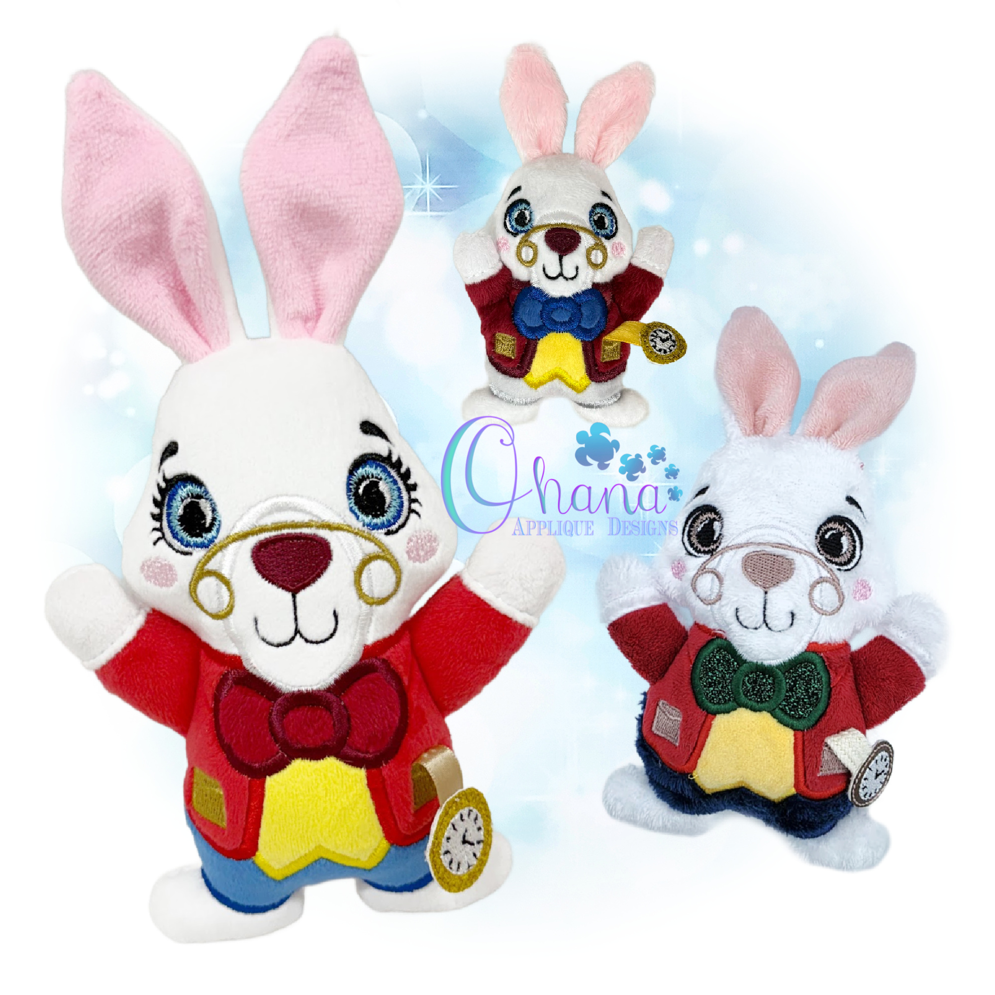 White Rabbit Stuffie Embroidery