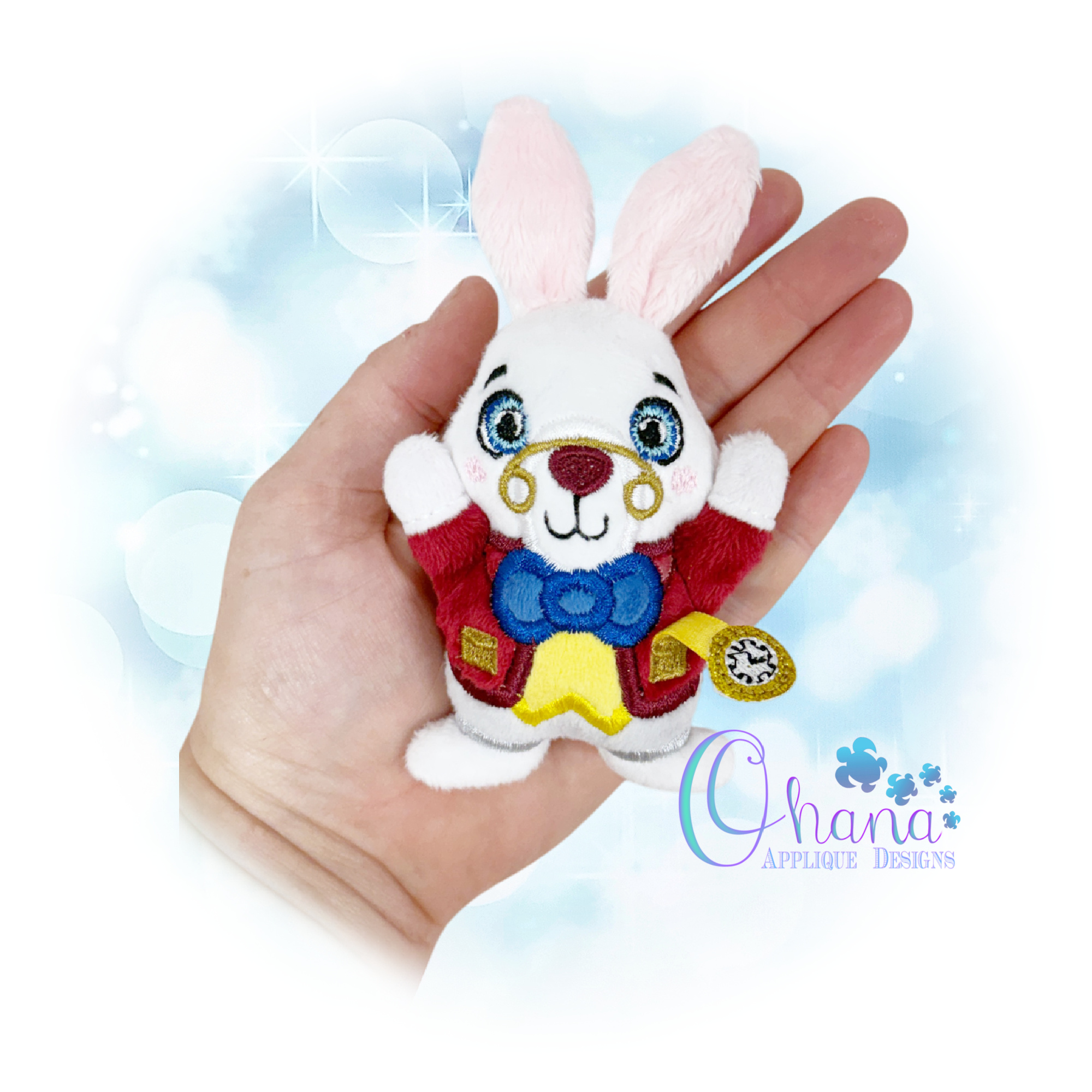 White Rabbit Stuffie Embroidery