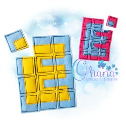 Letter E Puzzle Embroidery Design