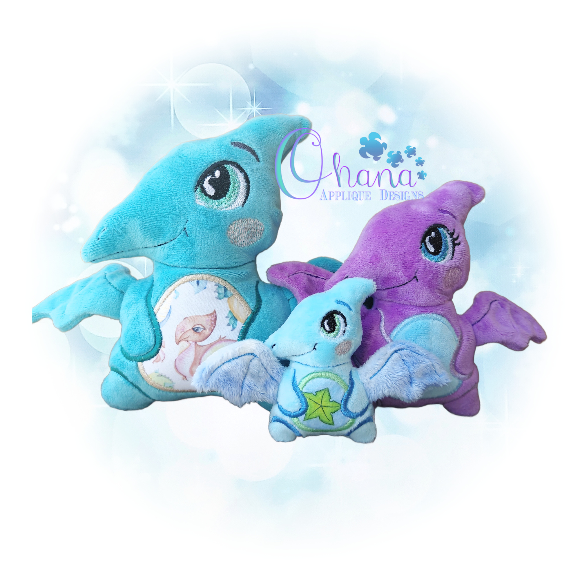 Pocket Pterodactyl Stuffie Embroidery